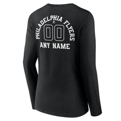 Philadelphia Flyers Women's Personalized Name & Number Monochrome Long Sleeve V-Neck T-Shirt
