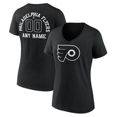 Philadelphia Flyers Women's Personalized Name & Number Monochrome V-Neck T-Shirt