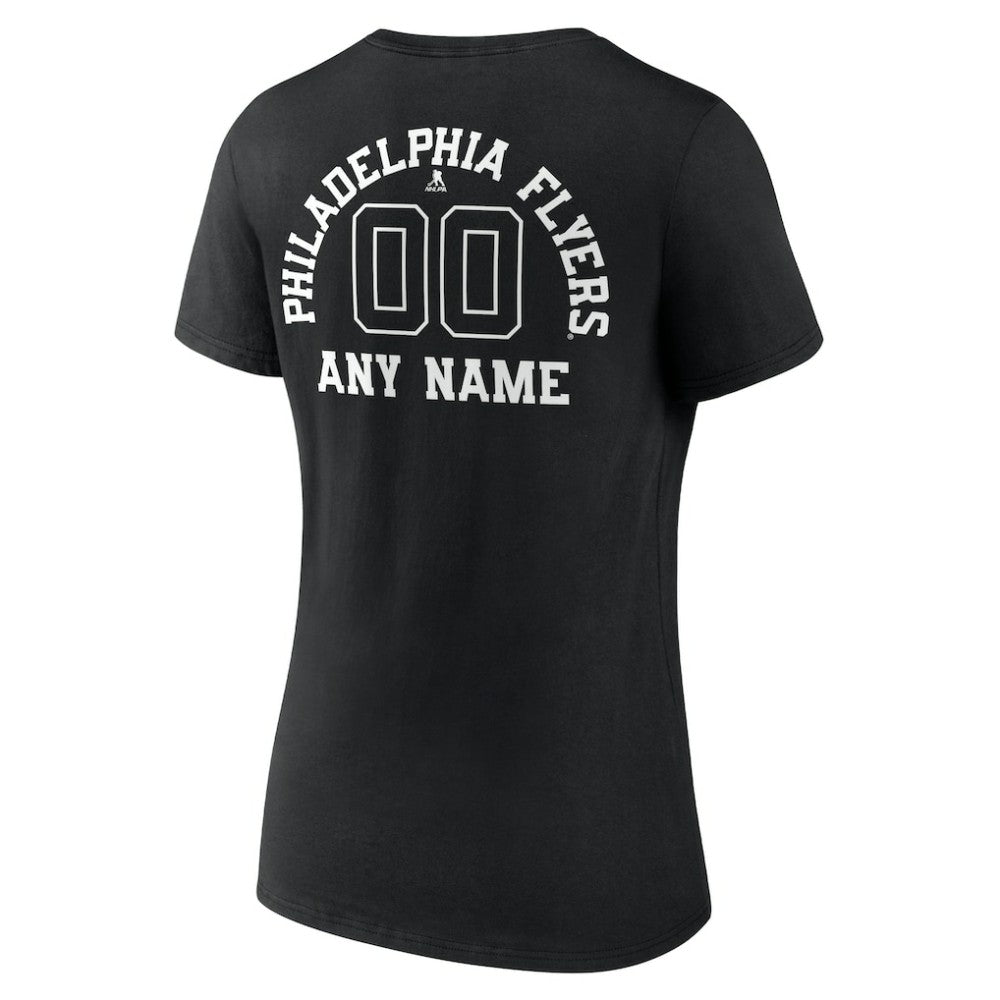 Philadelphia Flyers Women's Personalized Name & Number Monochrome V-Neck T-Shirt