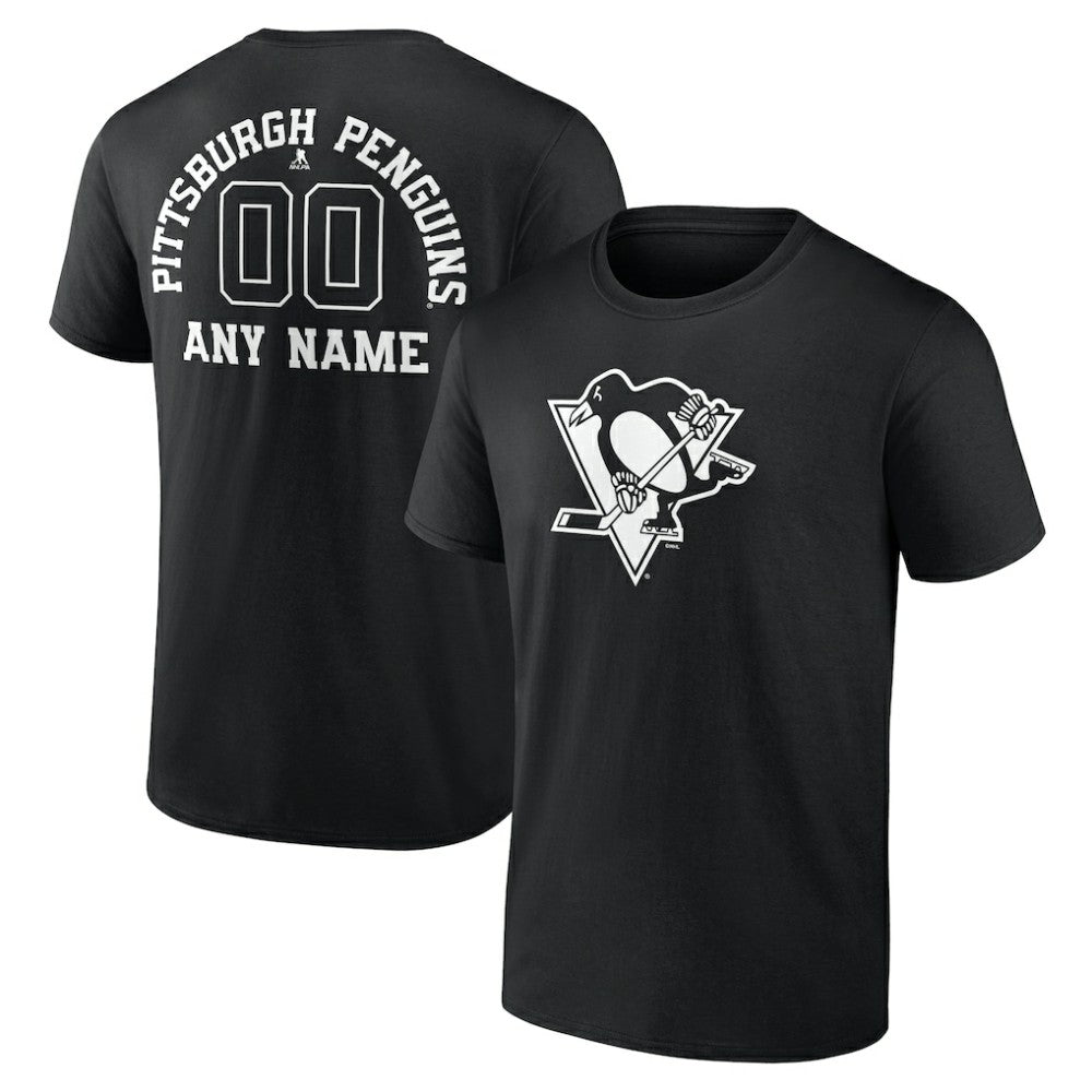 Pittsburgh Penguins Personalized Name & Number Monochrome T-Shirt