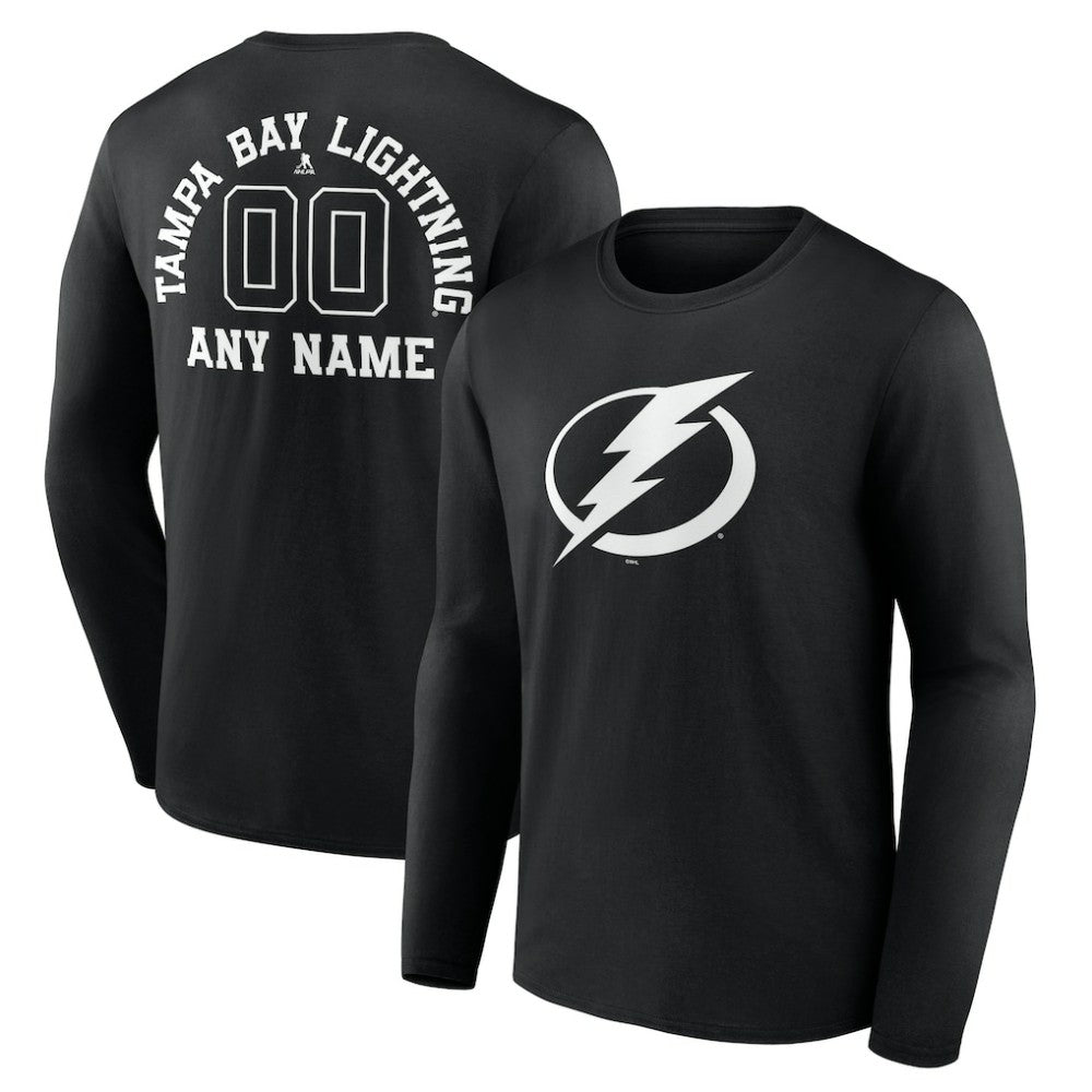 Tampa Bay Lightning Personalized Name & Number Monochrome Long Sleeve T-Shirt