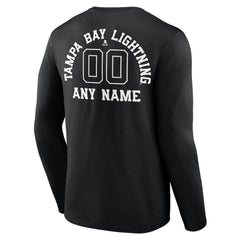 Tampa Bay Lightning Personalized Name & Number Monochrome Long Sleeve T-Shirt