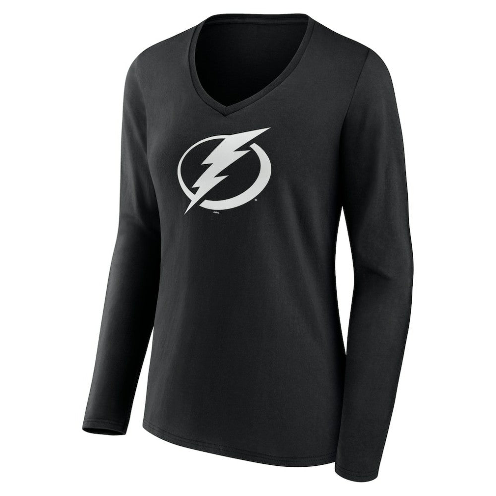 Tampa Bay Lightning Women's Personalized Name & Number Monochrome Long Sleeve V-Neck T-Shirt