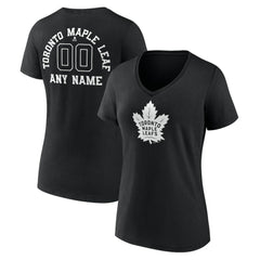Toronto Maple Leafs Women's Personalized Name & Number Monochrome V-Neck T-Shirt