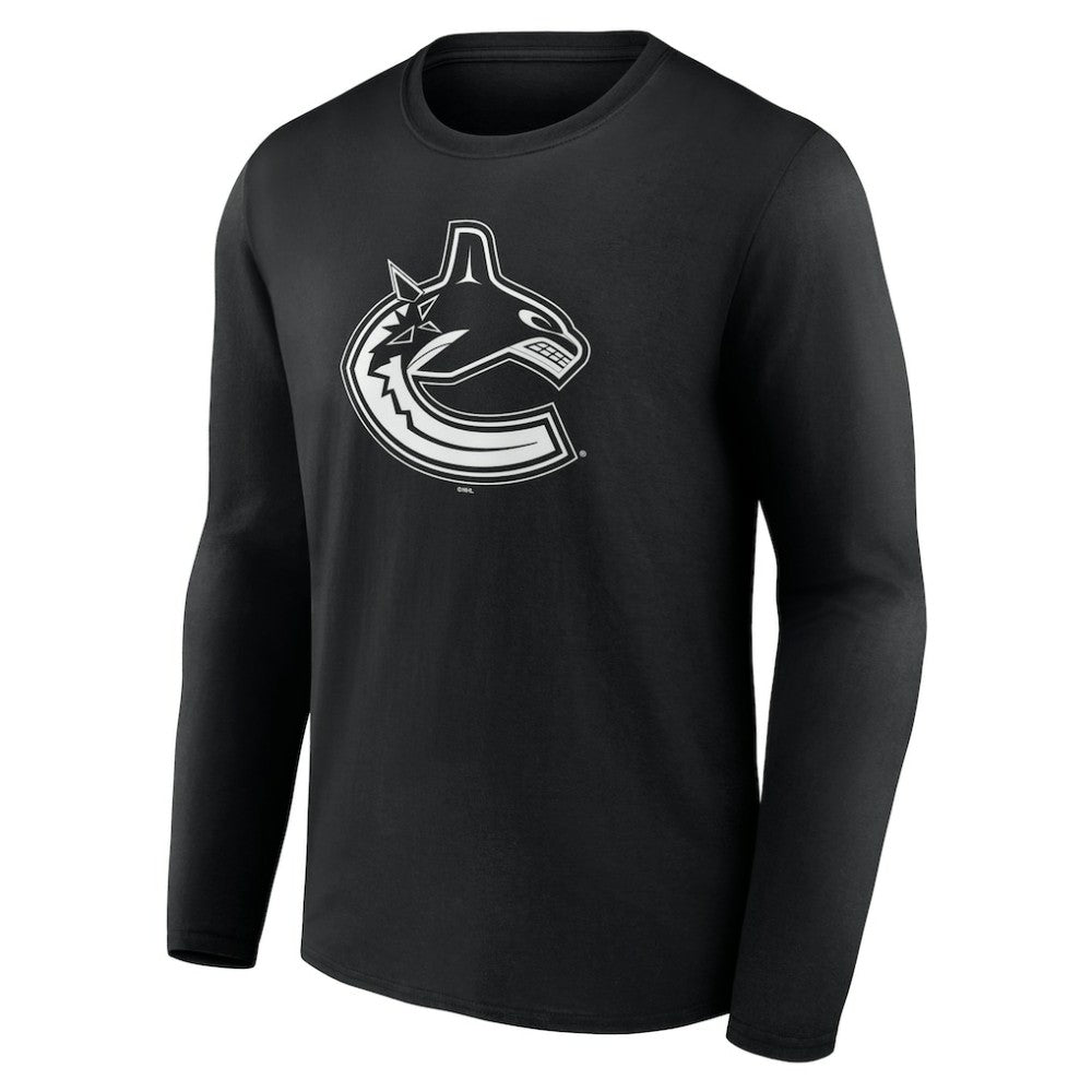 Vancouver Canucks Personalized Name & Number Monochrome Long Sleeve T-Shirt