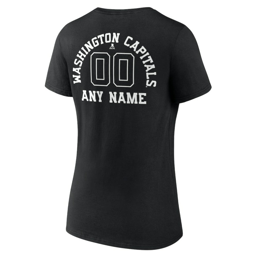 Washington Capitals Women's Personalized Name & Number Monochrome V-Neck T-Shirt
