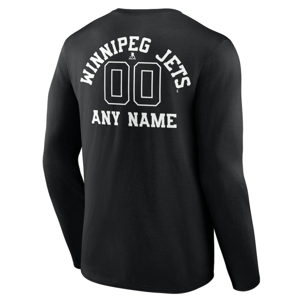 Winnipeg Jets Personalized Name & Number Monochrome Long Sleeve T-Shirt