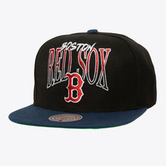 Boston Red Sox Rise Up Snapback Hat - Black | Mitchell & Ness