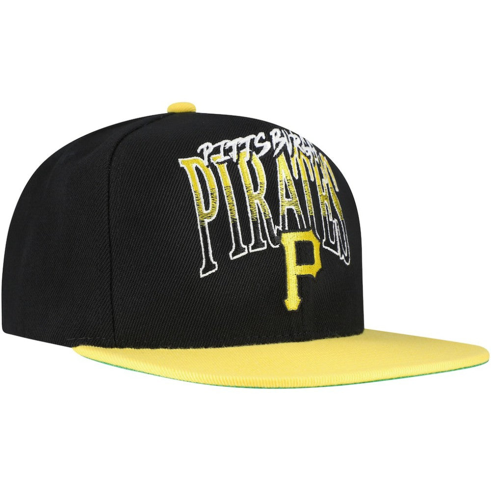 Pittsburgh Pirates Rise Up Snapback Hat - Black | Mitchell & Ness