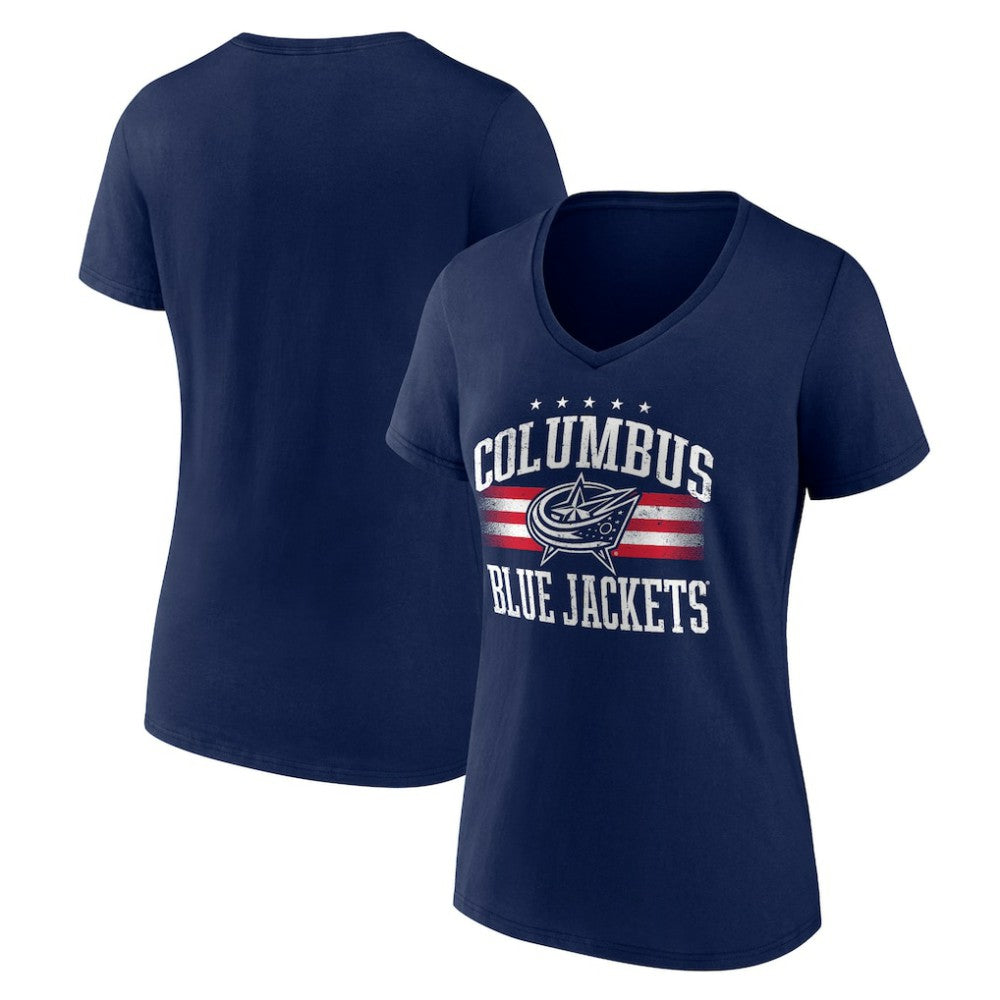 Columbus Blue Jackets Women's Americana Team V-Neck T-Shirt