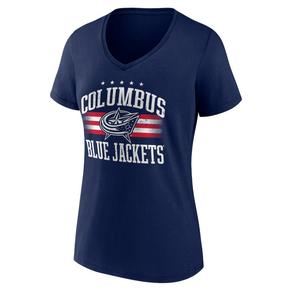 Columbus Blue Jackets Women's Americana Team V-Neck T-Shirt