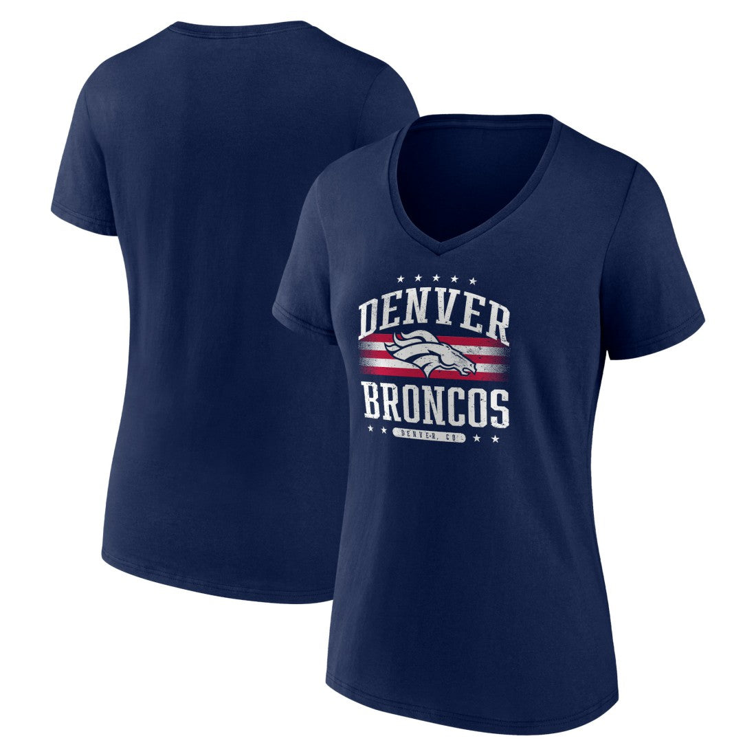 NFL Denver Broncos Women's Americana Team V-Neck T-Shirt