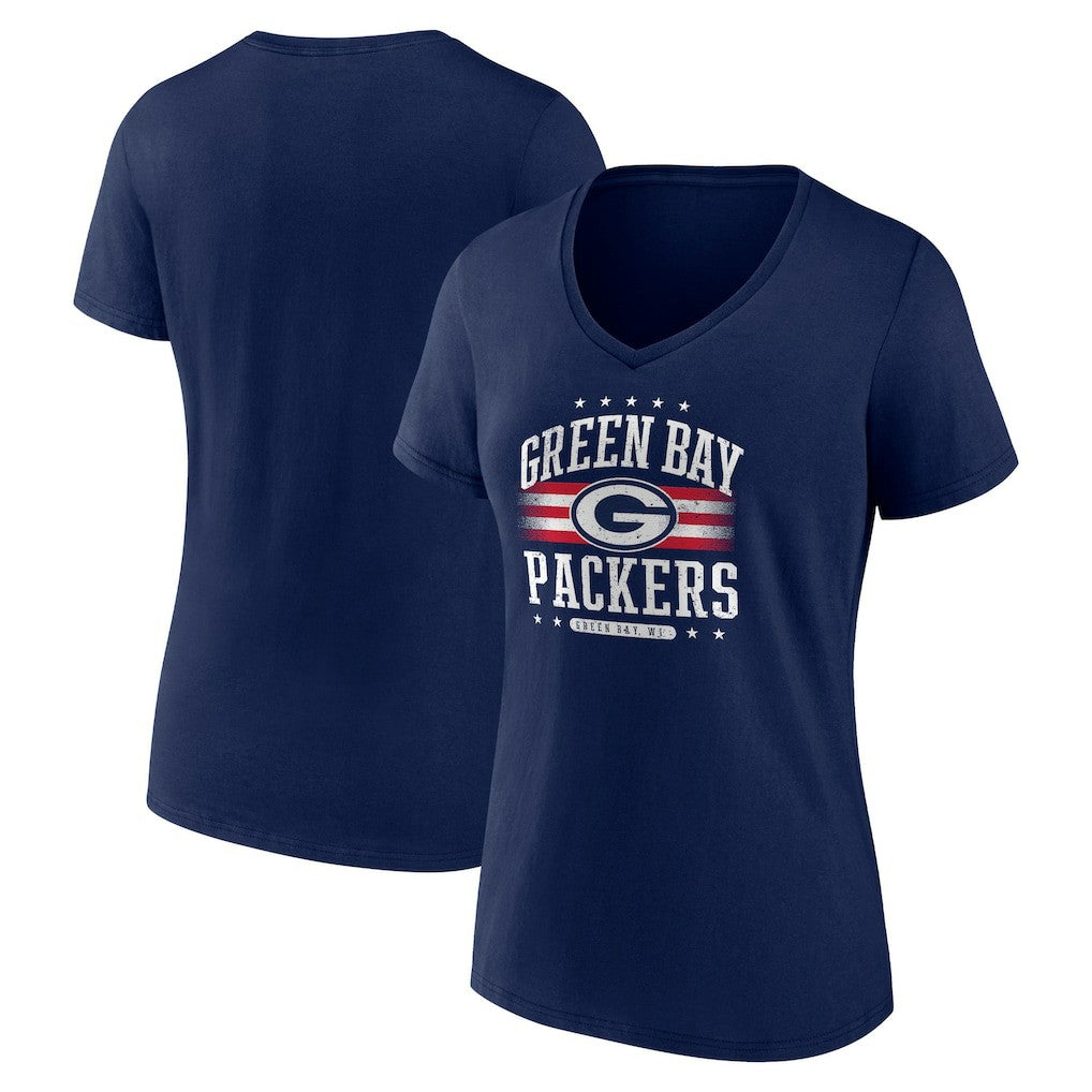 NFL Green Bay Packers Women's Americana Team V-Neck T-Shirt