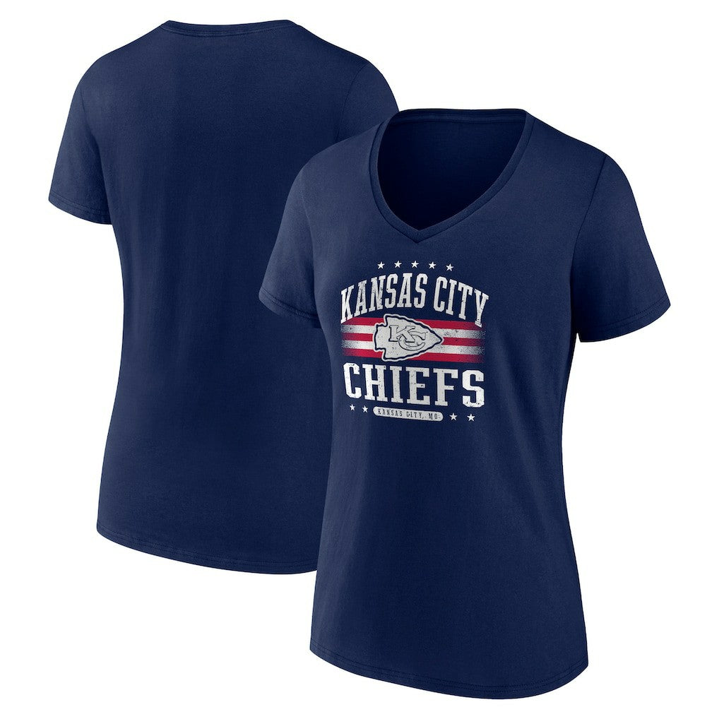 NFL Kansas City Chiefs Women's Americana Team V-Neck T-Shirt