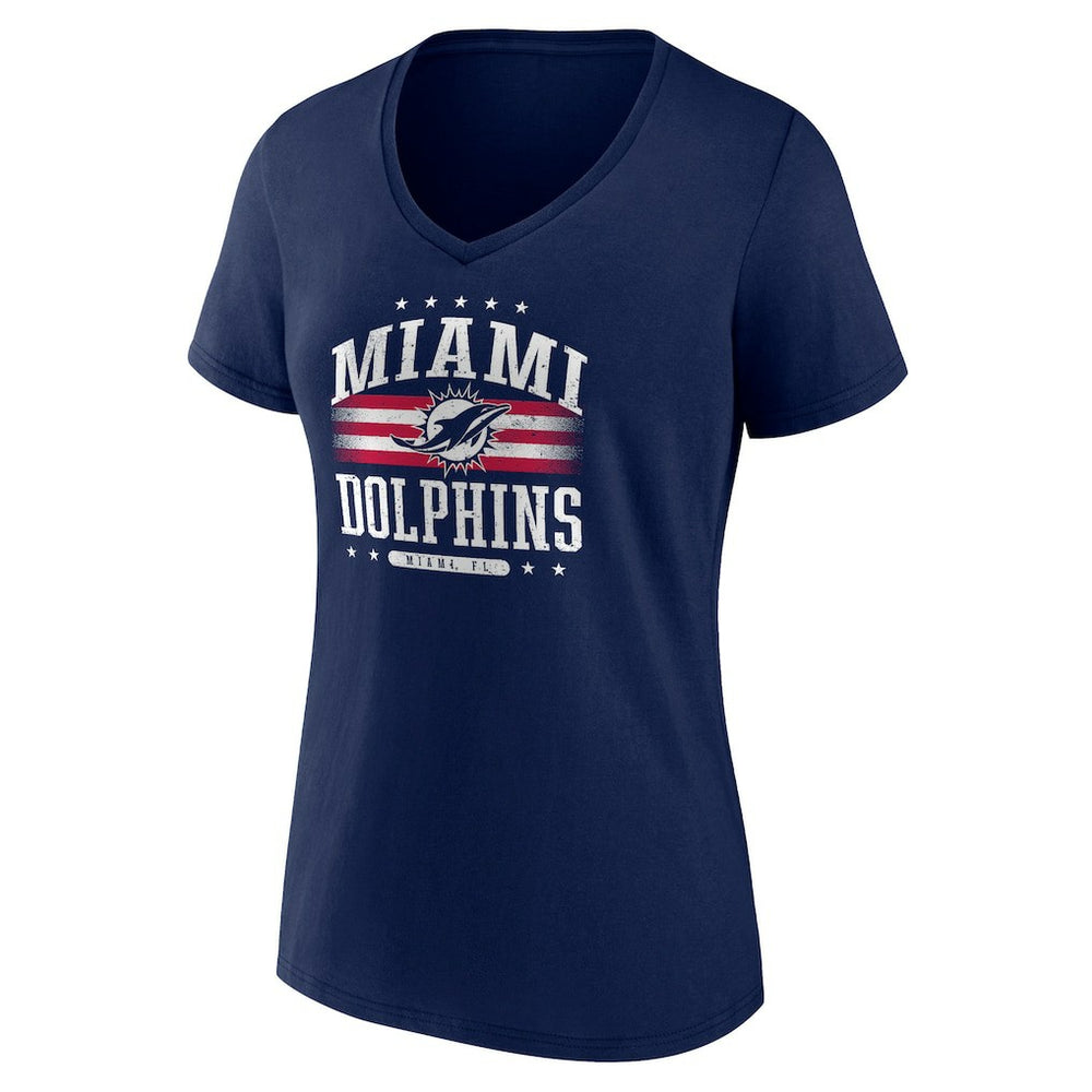NFL Miami Dolphins Women's Americana Team V-Neck T-Shirt