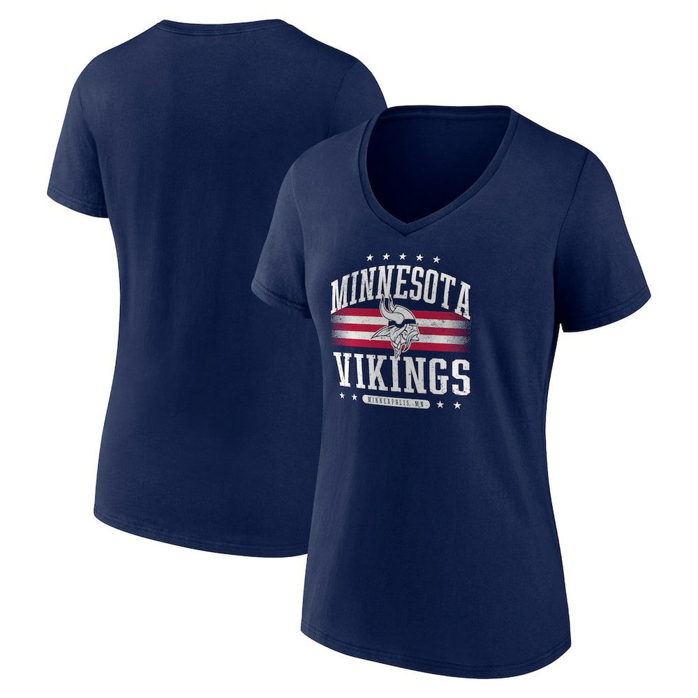 NFL Minnesota Vikings Women's Americana Team V-Neck T-Shirt