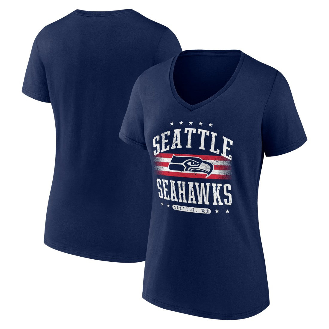 NFL Seattle Seahawks Women's Americana Team V-Neck T-Shirt