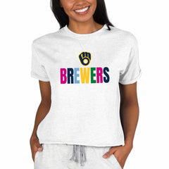 Milwaukee Brewers Concepts Sport Women's Mainstream Terry Sweatshirt - Oatmeal