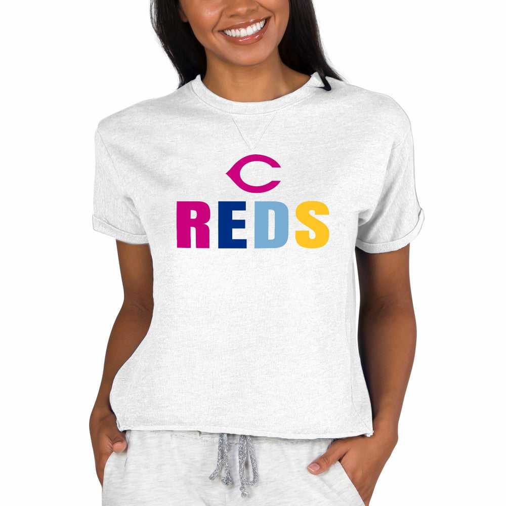 Cincinnati Reds Concepts Sport Women's Mainstream Terry Sweatshirt - Oatmeal
