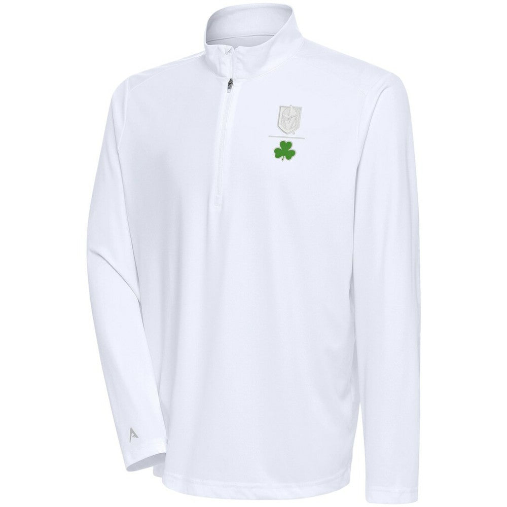 Vegas Golden Knights Antigua Shamrock Tribute Quarter-Zip Pullover Top