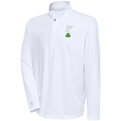 St. Louis Blues Antigua Shamrock Tribute Quarter-Zip Pullover Top