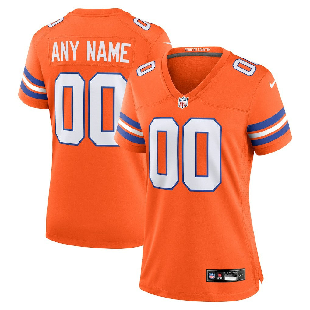 NFL Denver Broncos Women's Mile High Collection 1977 Throwback Custom Game Jersey