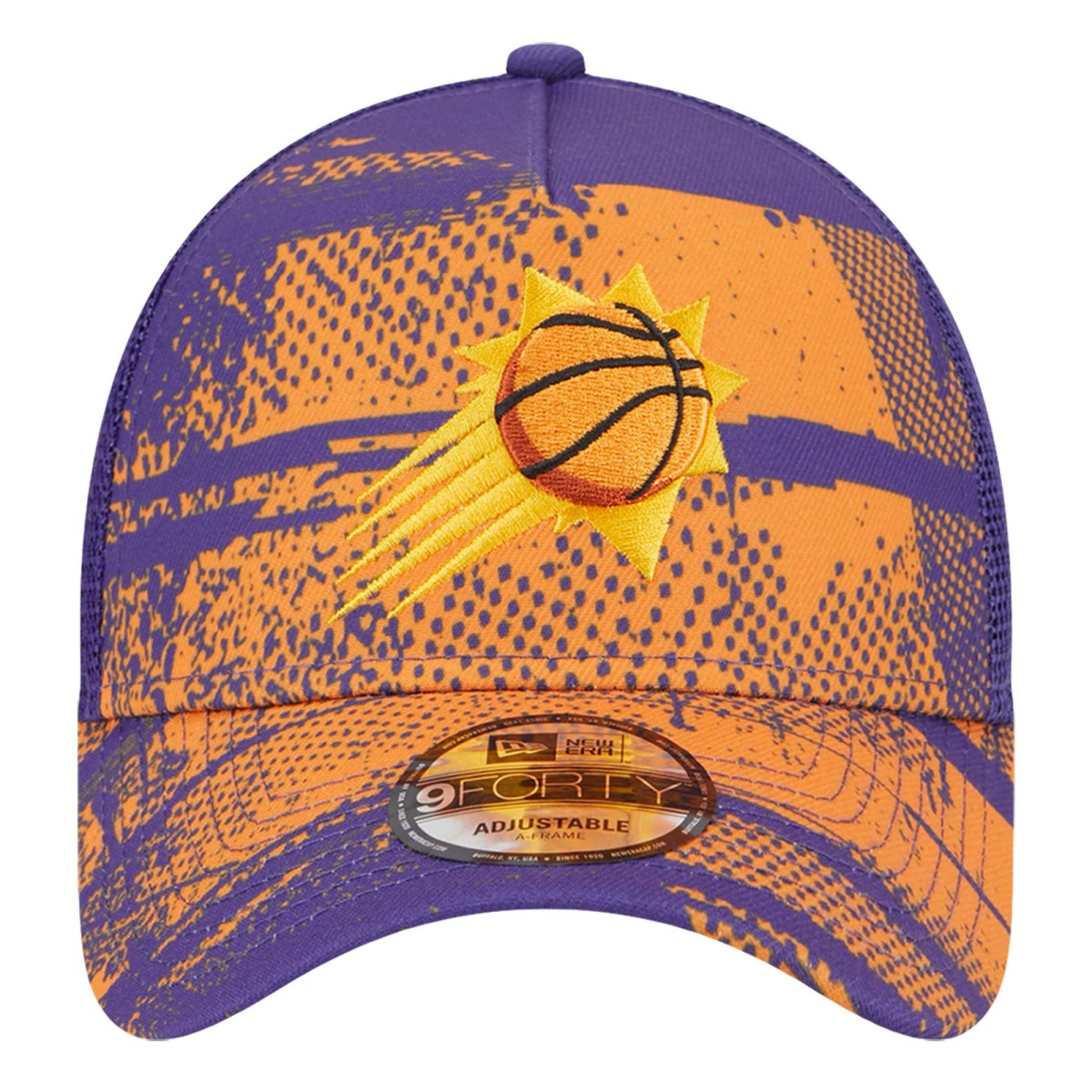 Phoenix Suns Tip Off A-Frame Trucker 9FORTY Adjustable Hat - Purple/Orange | New Era discount