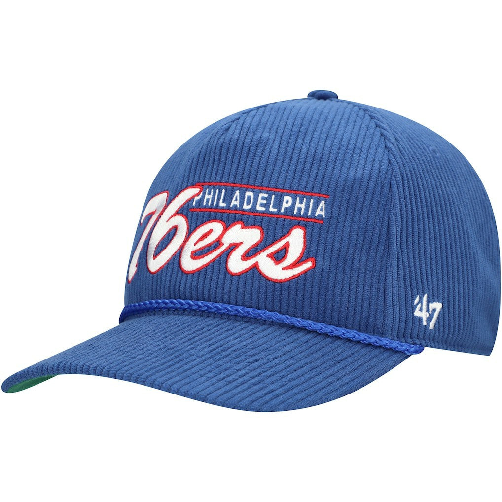 Philadelphia 76ers '47 Double Header Sidepatch Cord Hitch Adjustable Hat - Royal | 47 brand for sale