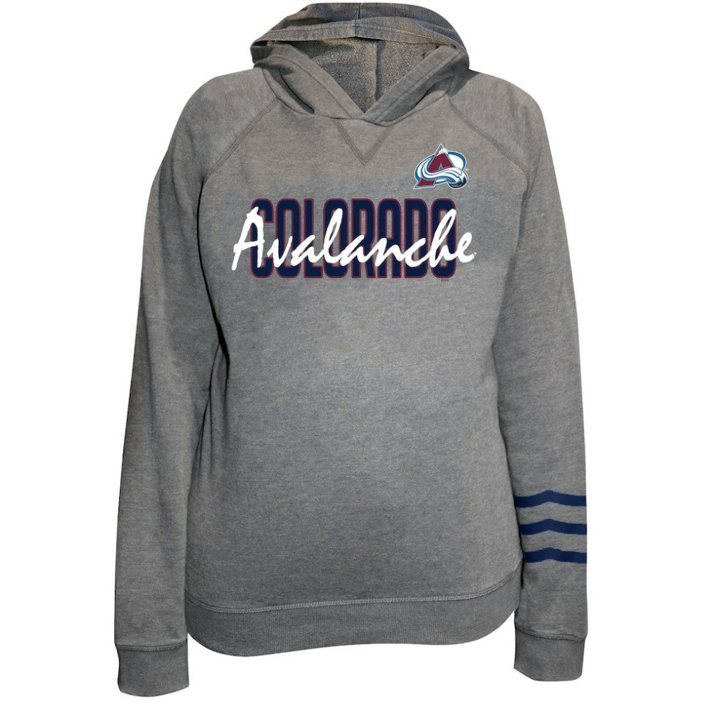Colorado Avalanche Fanatics Women's Plus Size Lightweight Fleece Raglan Pullover Hoodie