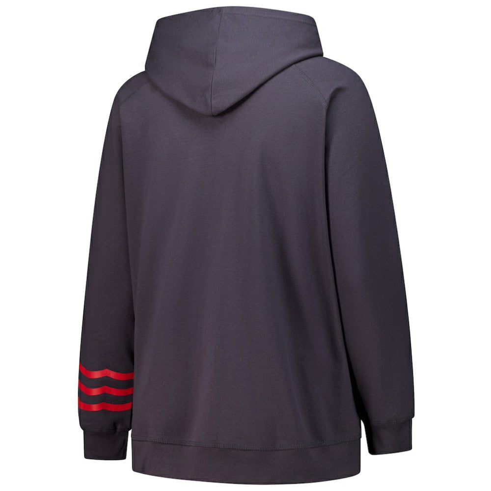 Chicago Blackhawks Fanatics Women's Plus Size Lightweight Fleece Raglan Pullover Hoodie