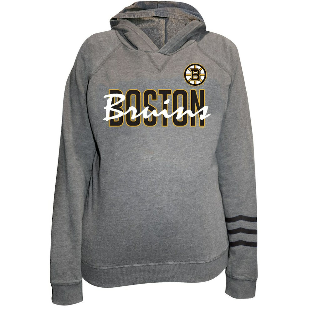 Boston Bruins Fanatics Women's Plus Size Lightweight Fleece Raglan Pullover Hoodie