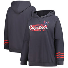 Washington Capitals Fanatics Women's Plus Size Lightweight Fleece Raglan Pullover Hoodie