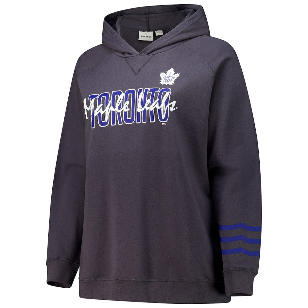 Toronto Maple Leafs Fanatics Women's Plus Size Lightweight Fleece Raglan Pullover Hoodie