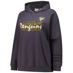 Pittsburgh Penguins Fanatics Women's Plus Size Lightweight Fleece Raglan Pullover Hoodie