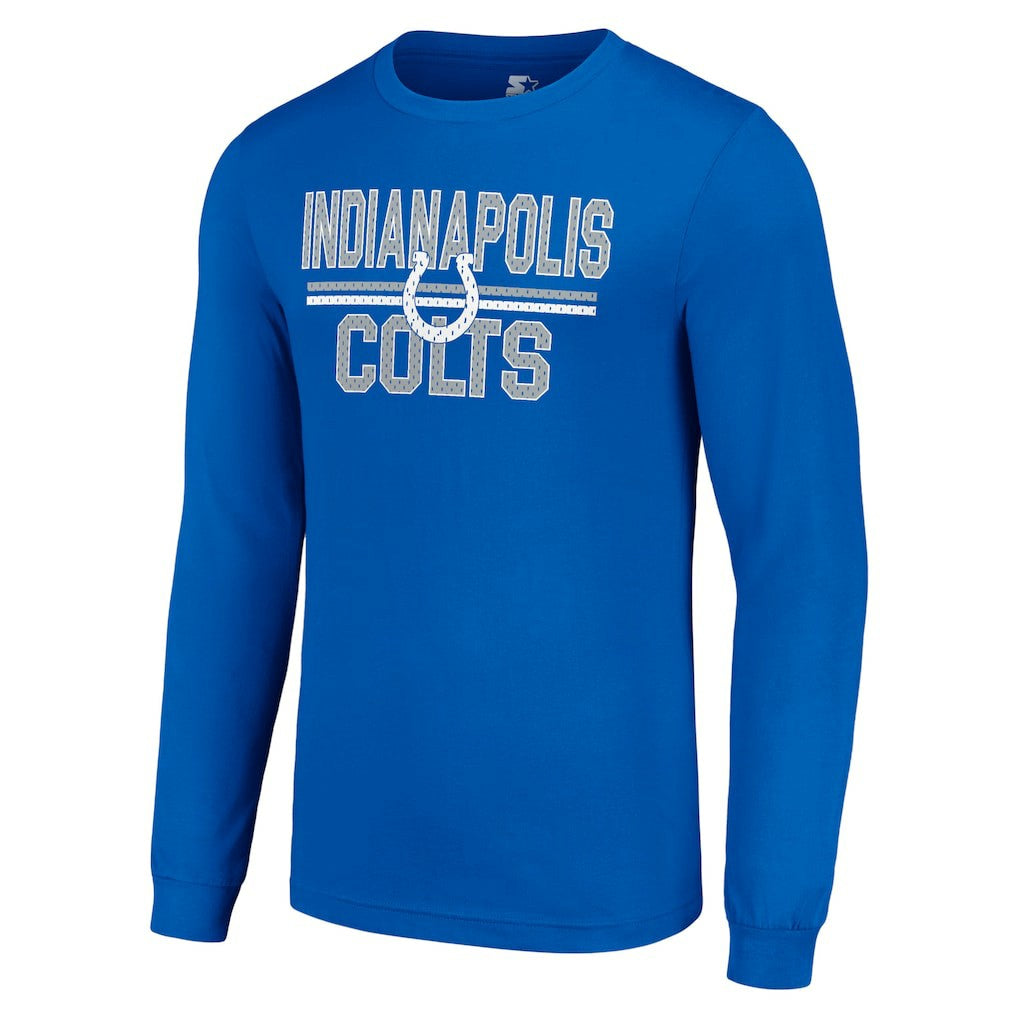 NFL Indianapolis Colts Starter Team Mesh Print Graphic Long Sleeve T-Shirt