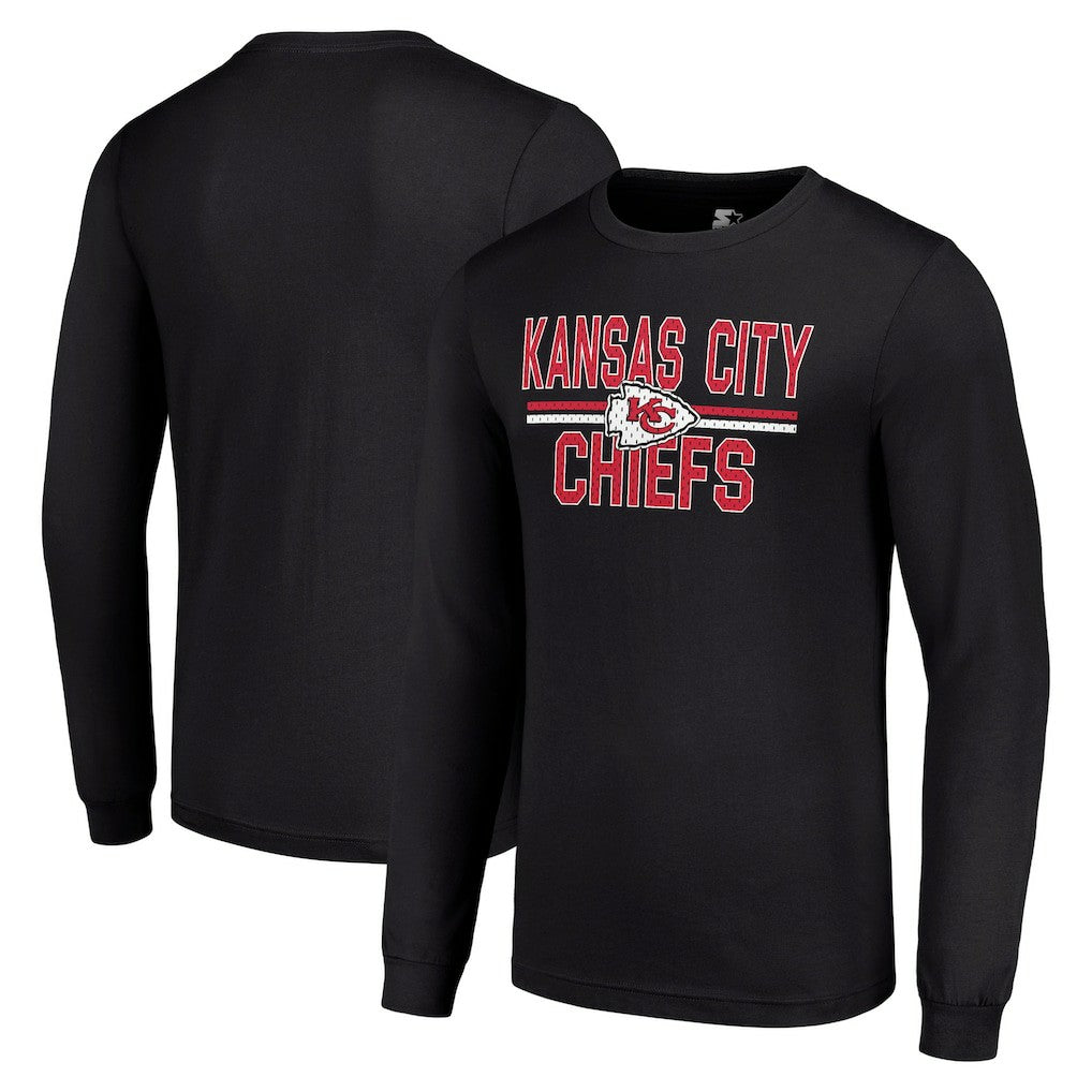 NFL Kansas City Chiefs Starter Team Mesh Print Graphic Long Sleeve T-Shirt