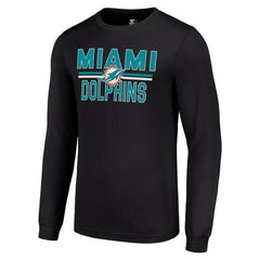 NFL Miami Dolphins Starter Team Mesh Print Graphic Long Sleeve T-Shirt