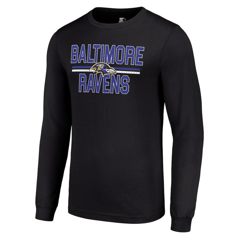 NFL Baltimore Ravens Starter Team Mesh Print Graphic Long Sleeve T-Shirt