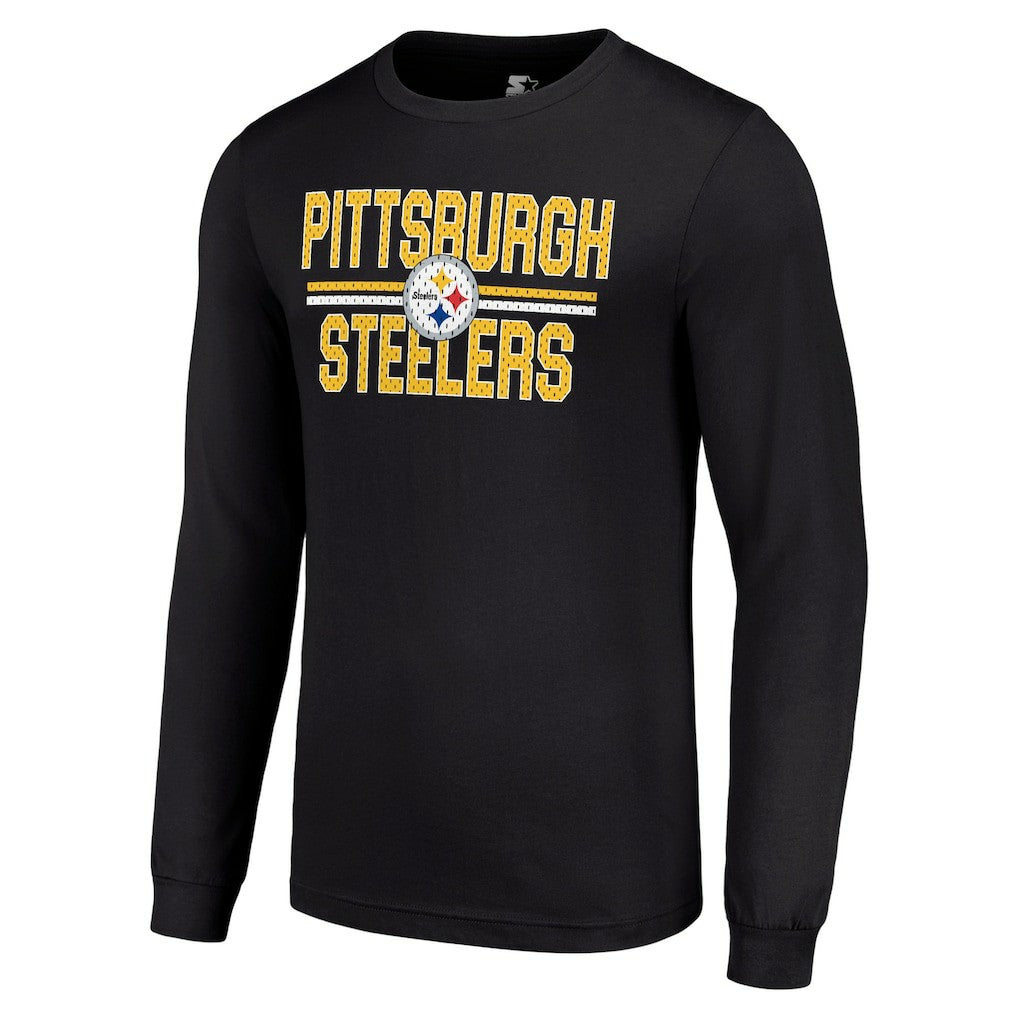 NFL Pittsburgh Steelers Starter Team Mesh Print Graphic Long Sleeve T-Shirt