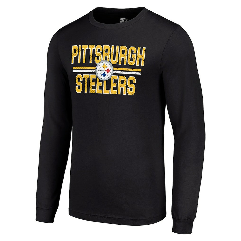 NFL Pittsburgh Steelers Starter Team Mesh Print Graphic Long Sleeve T-Shirt