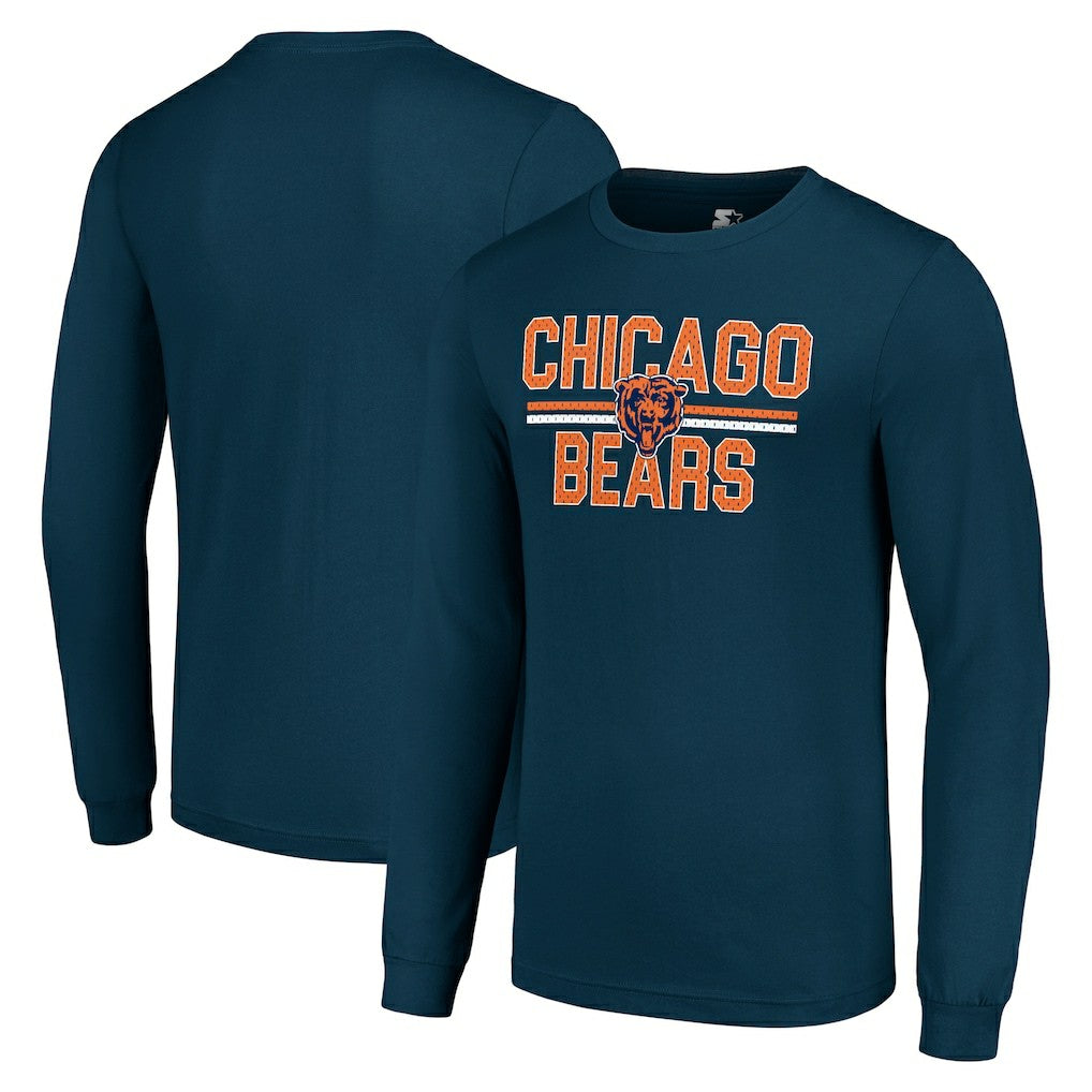NFL Chicago Bears Starter Team Mesh Print Graphic Long Sleeve T-Shirt
