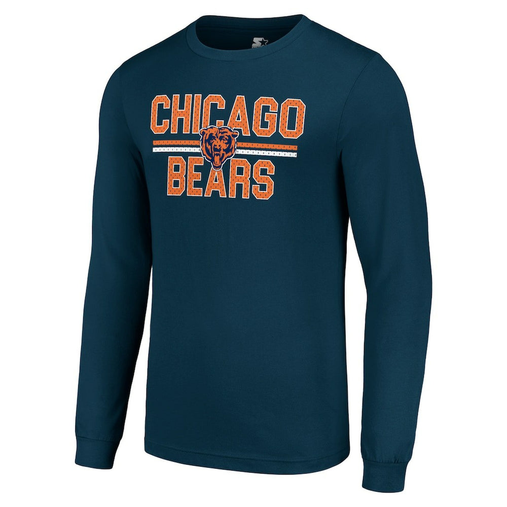 NFL Chicago Bears Starter Team Mesh Print Graphic Long Sleeve T-Shirt