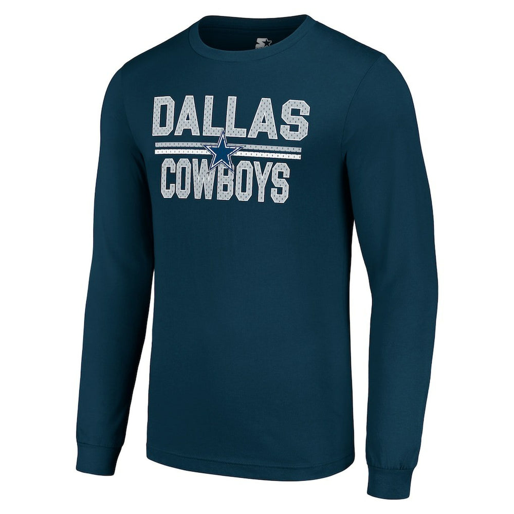 NFL Dallas Cowboys Starter Team Mesh Print Graphic Long Sleeve T-Shirt