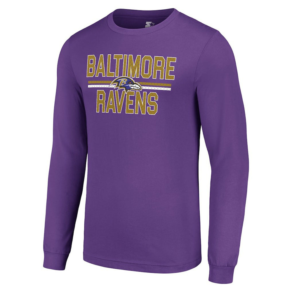 NFL Baltimore Ravens Starter Team Mesh Print Graphic Long Sleeve T-Shirt