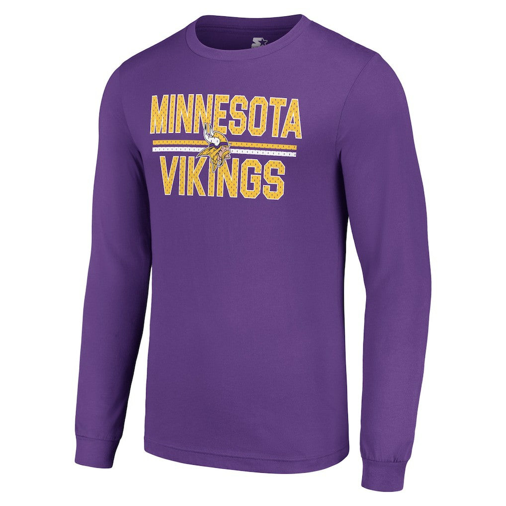 NFL Minnesota Vikings Starter Team Mesh Print Graphic Long Sleeve T-Shirt