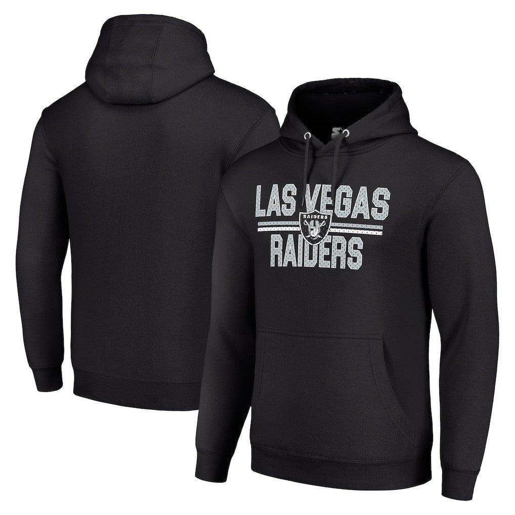 NFL Las Vegas Raiders Starter Unisex Team Mesh Print Graphic Tri-Blend Pullover Hoodie