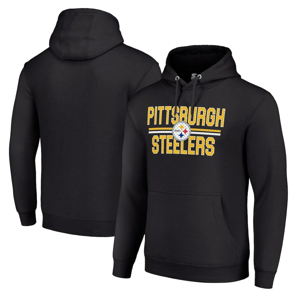 NFL Pittsburgh Steelers Starter Unisex Team Mesh Print Graphic Tri-Blend Pullover Hoodie