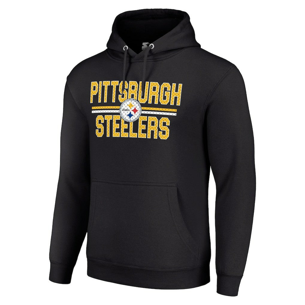 NFL Pittsburgh Steelers Starter Unisex Team Mesh Print Graphic Tri-Blend Pullover Hoodie