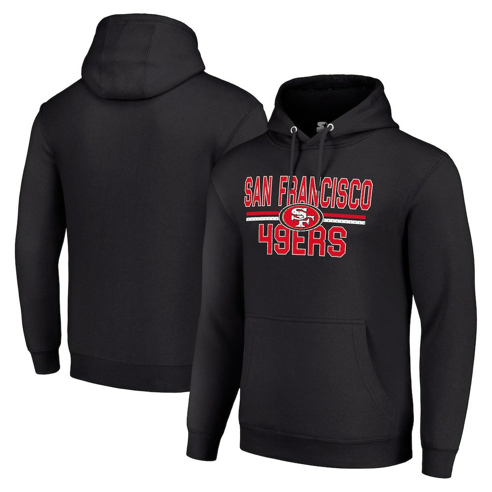 NFL San Francisco 49ers Starter Unisex Team Mesh Print Graphic Tri-Blend Pullover Hoodie