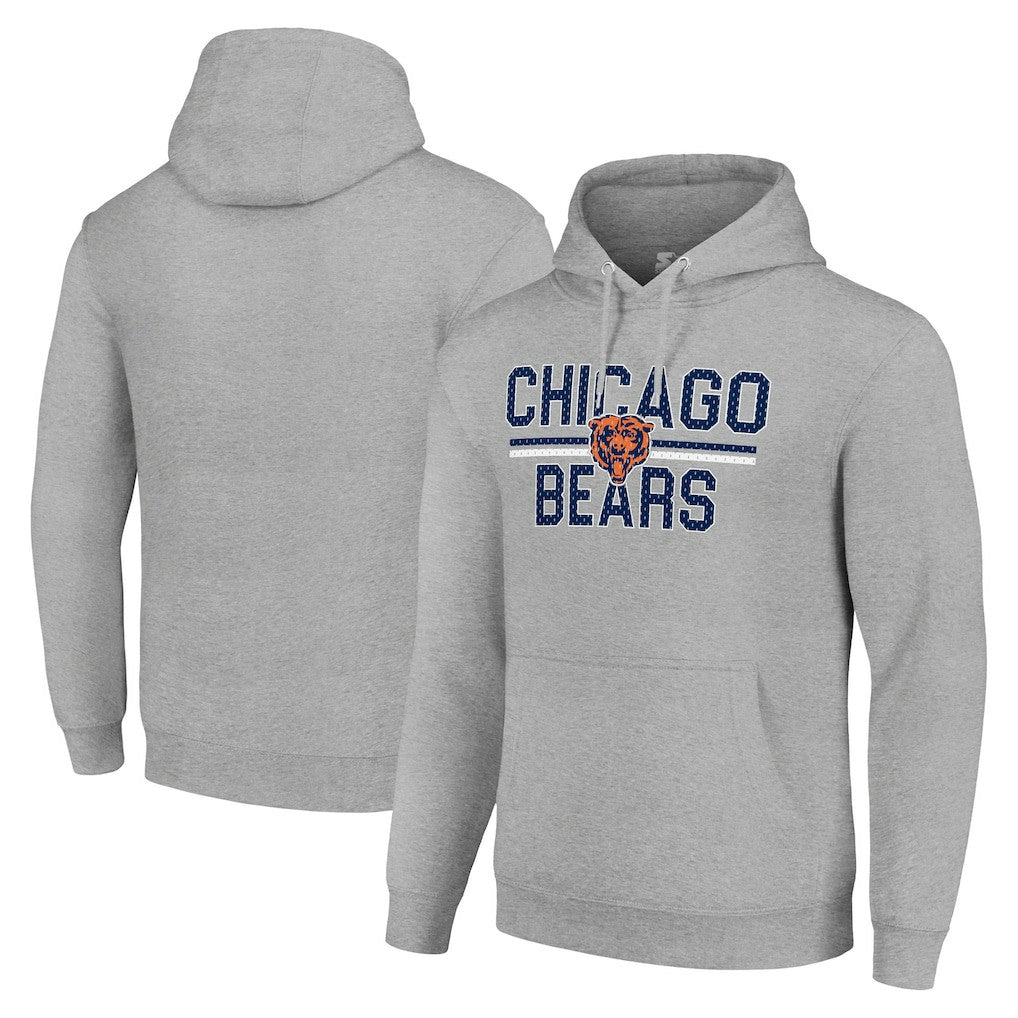 NFL Chicago Bears Starter Unisex Team Mesh Print Graphic Tri-Blend Pullover Hoodie